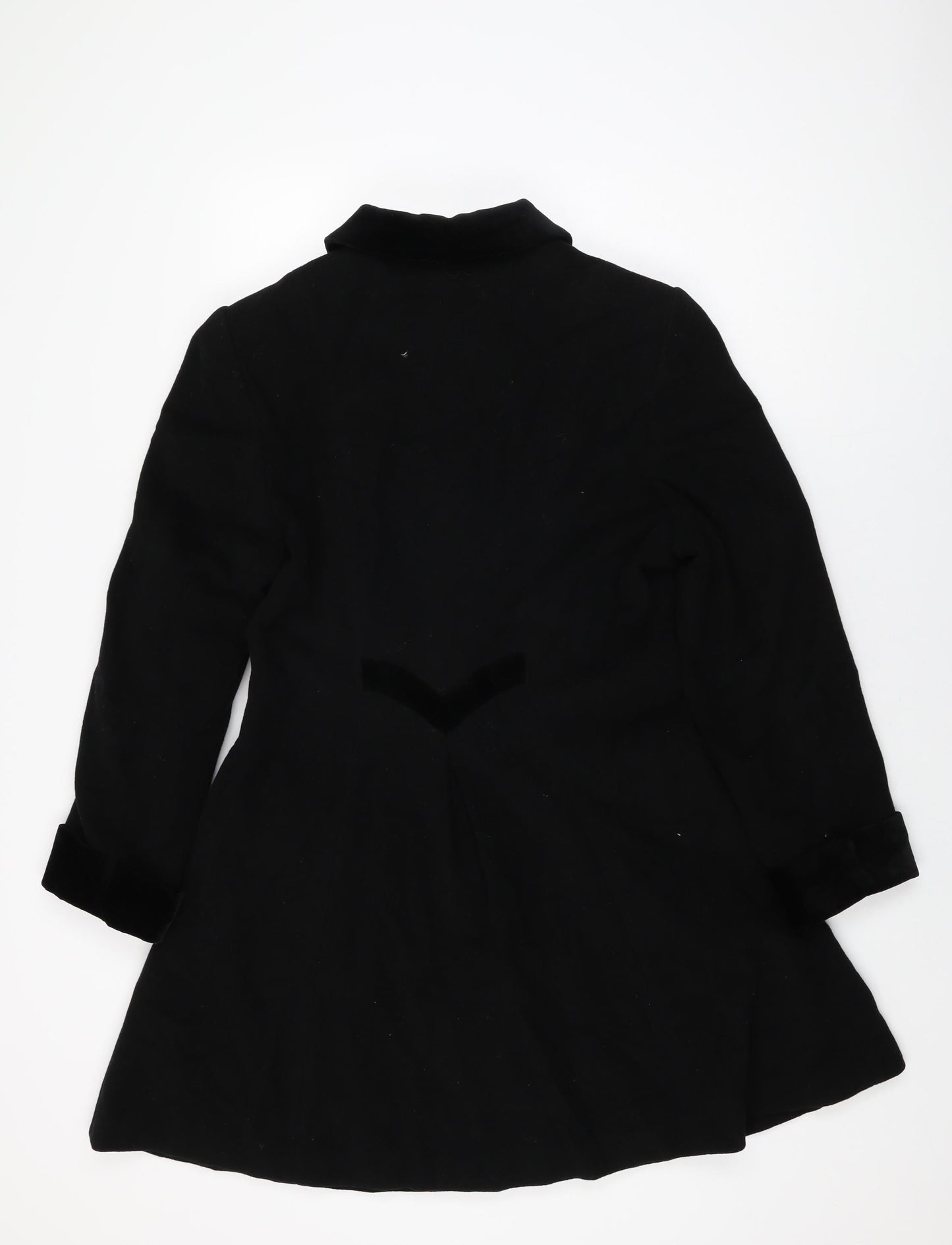 Cirstein Womens Black Overcoat Coat Size 8 Button