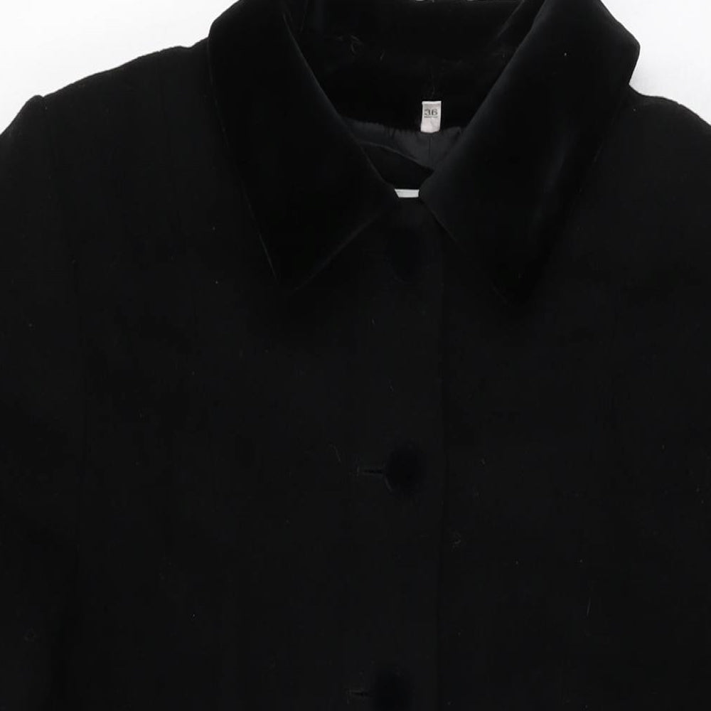 Cirstein Womens Black Overcoat Coat Size 8 Button