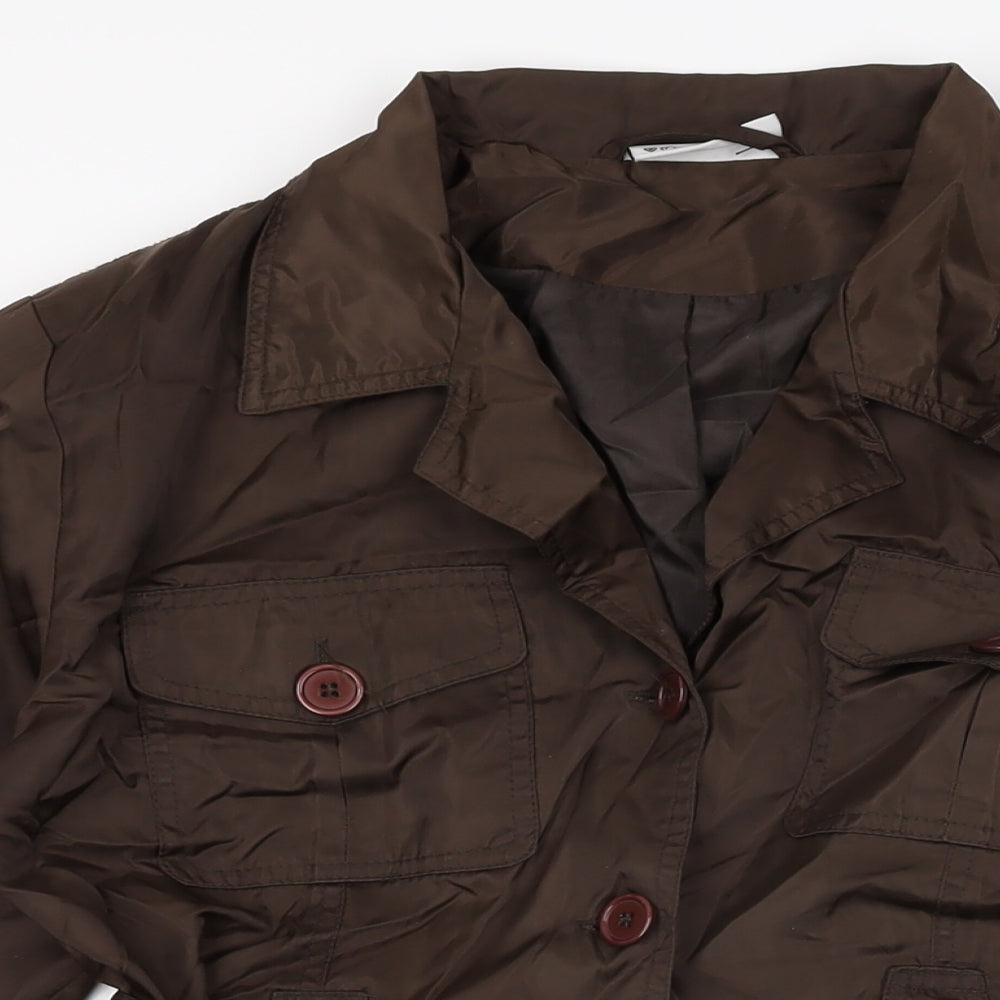 Miss Selfridge Womens Brown Overcoat Coat Size 10 Button