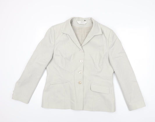 Modern Classics Womens Beige Polyester Jacket Suit Jacket Size 16