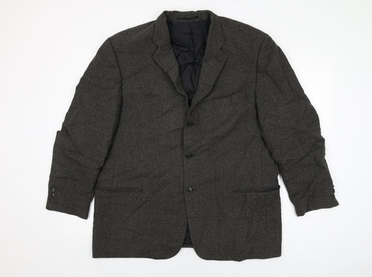 Savoy Taylors Guild Mens Black Wool Jacket Suit Jacket Size 44 Regular