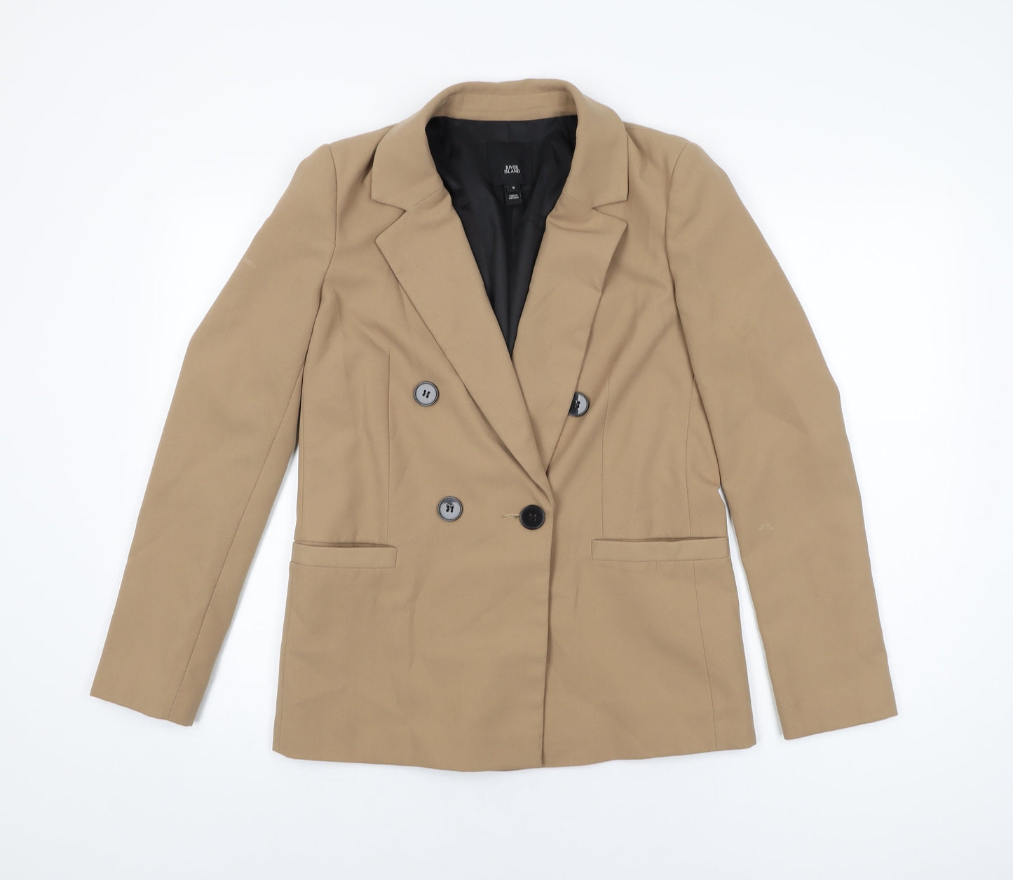 River Island Womens Beige Jacket Blazer Size 8 Button