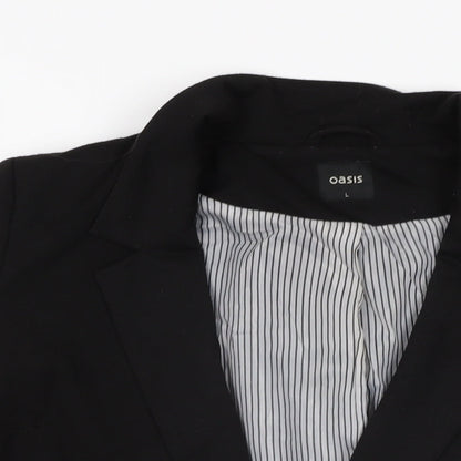 Oasis Womens Black Jacket Blazer Size L Button