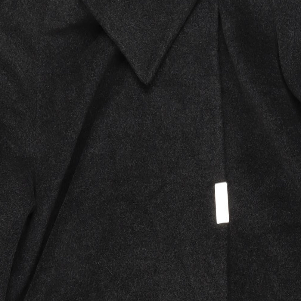 Classic Womens Grey Overcoat Coat Size 14 Snap