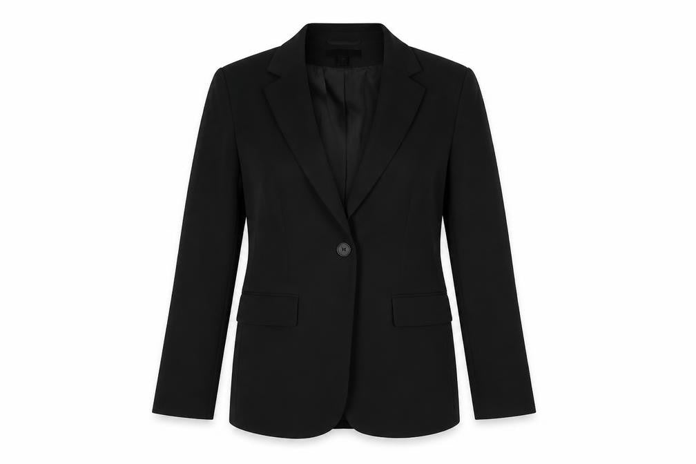 H&M Womens Black Polyester Jacket Suit Jacket Size 8
