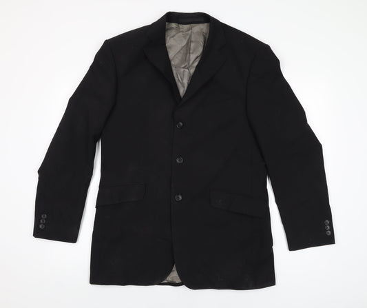 Marks and Spencer Mens Black Polyester Jacket Suit Jacket Size 40 Regular