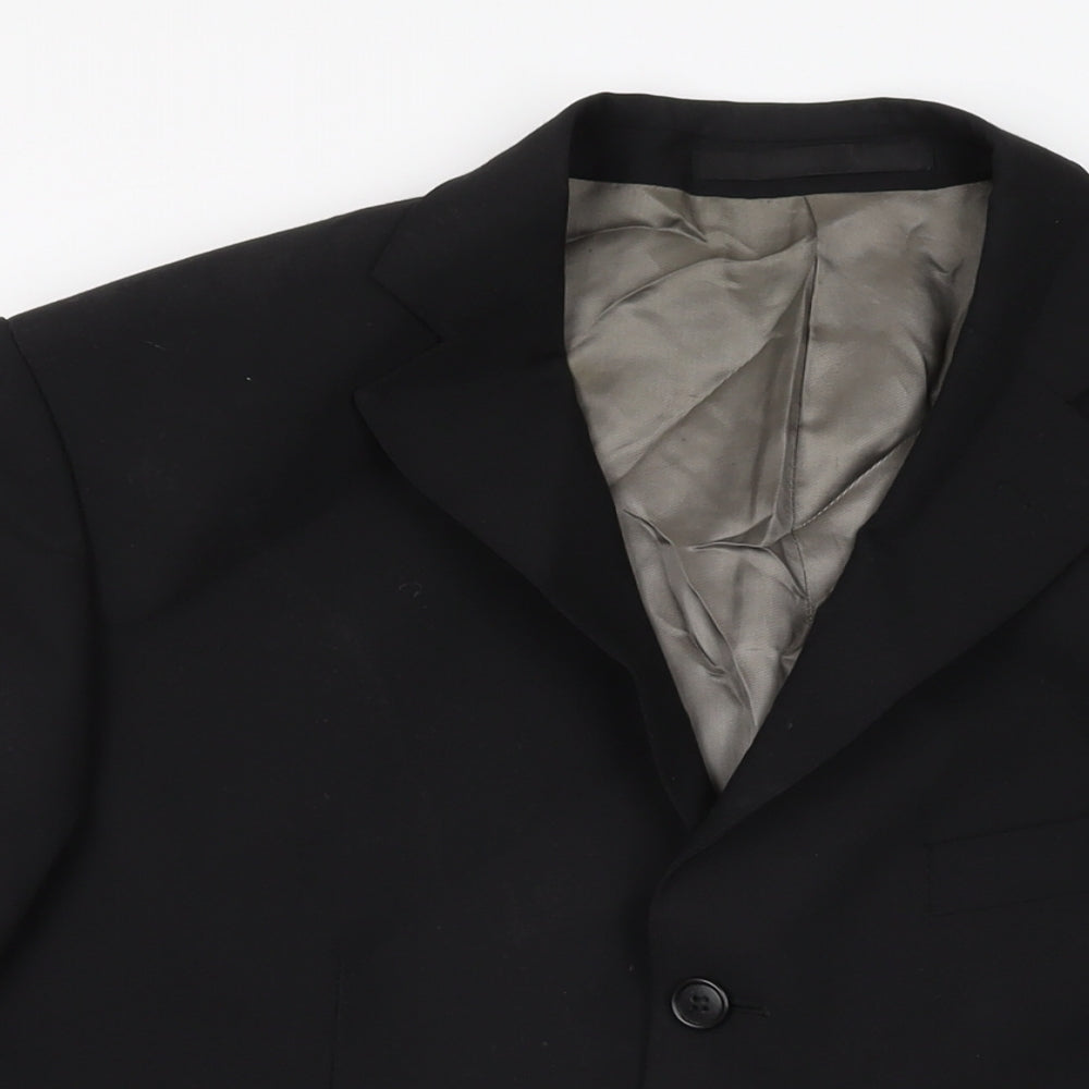 Marks and Spencer Mens Black Polyester Jacket Suit Jacket Size 40 Regular