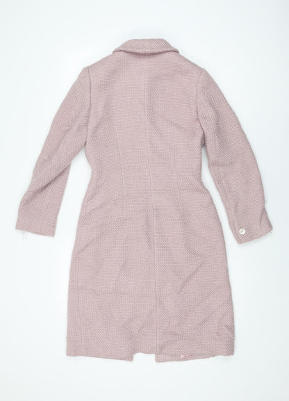 Precis Womens Pink Overcoat Coat Size 8 Button