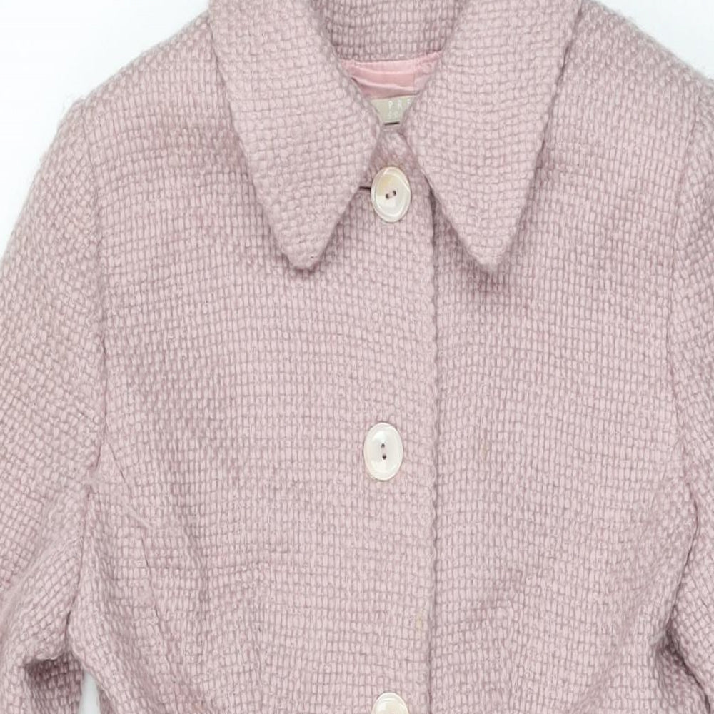 Precis Womens Pink Overcoat Coat Size 8 Button