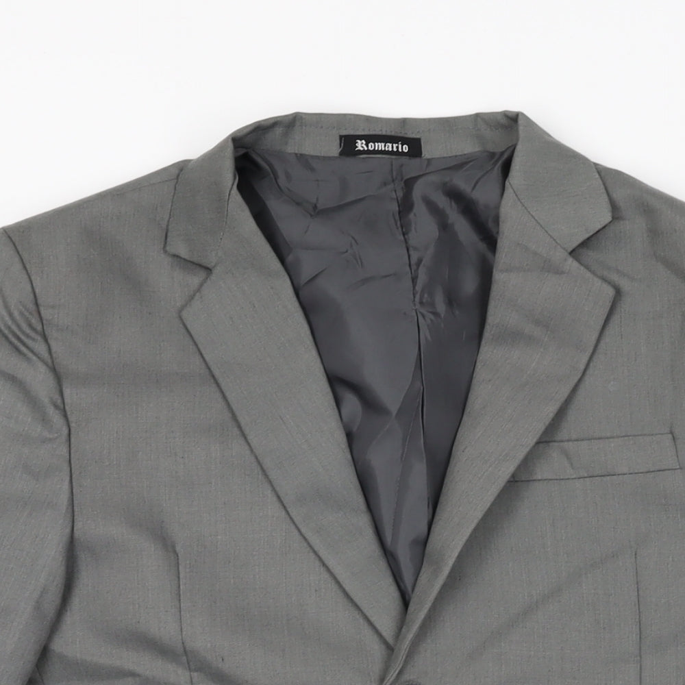 Romario Womens Grey Polyester Jacket Suit Jacket Size 14