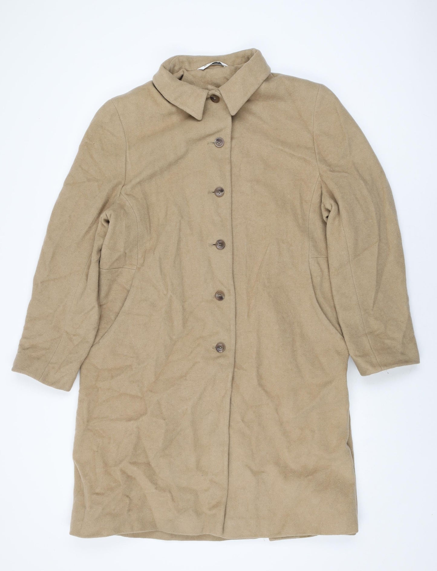 BHS Womens Beige Overcoat Coat Size 20 Button