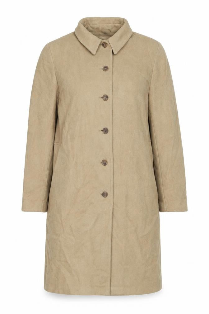 BHS Womens Beige Overcoat Coat Size 20 Button