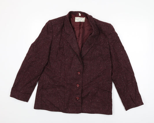 Compliments Womens Red Jacket Blazer Size 14 Button