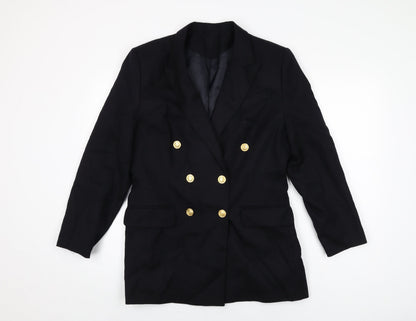 Richards Womens Blue Wool Jacket Suit Jacket Size 14