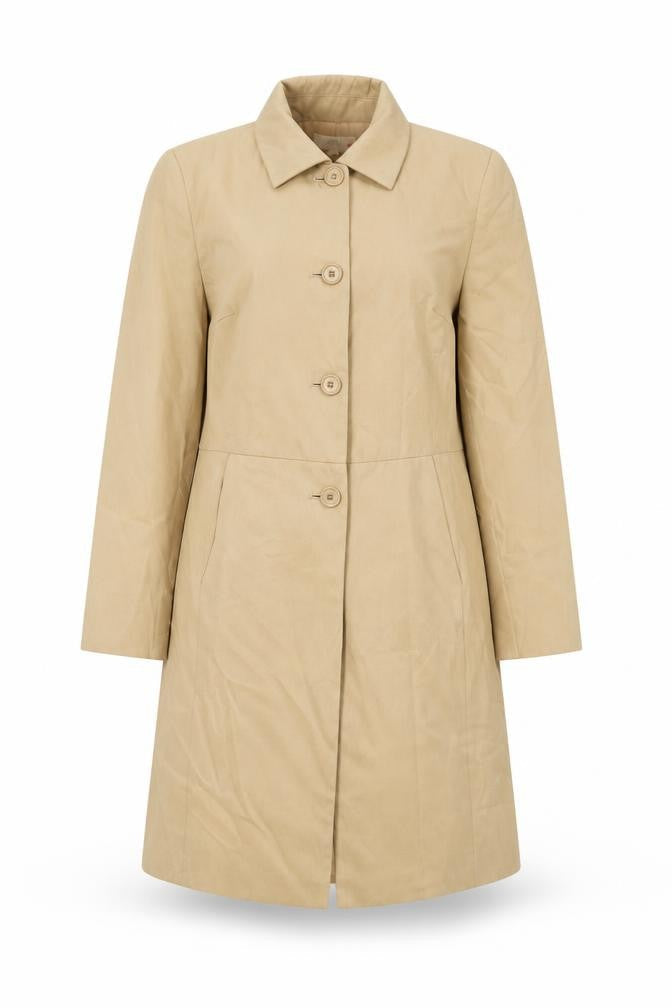 Marks & Spencer Womens Beige Overcoat Coat Size 12 Button