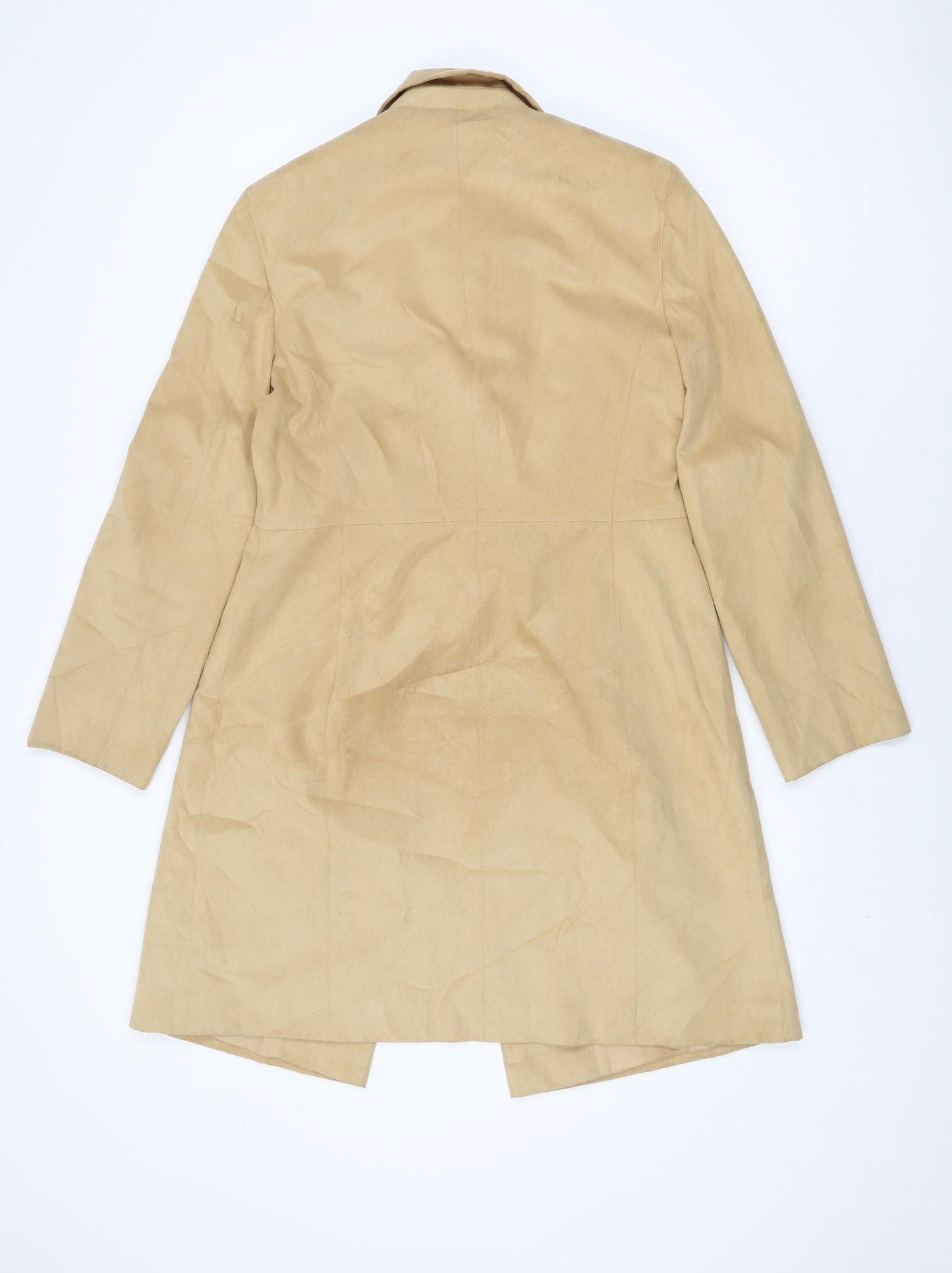 Marks and Spencer Womens Beige Overcoat Coat Size 12 Button