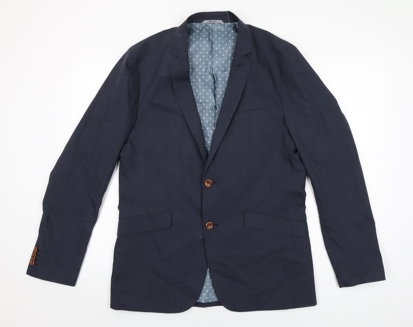 Matinique Mens Blue Cotton Jacket Suit Jacket Size 40 Regular