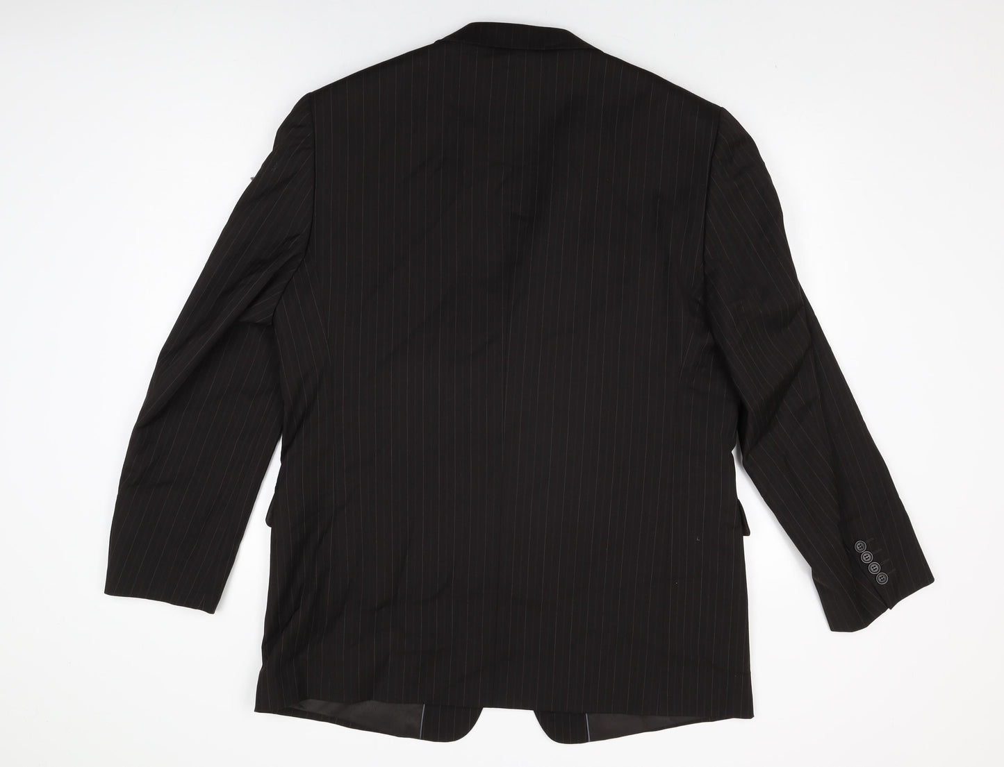 Taylor & Wright Mens Brown Striped Polyester Jacket Suit Jacket Size 44 Regular