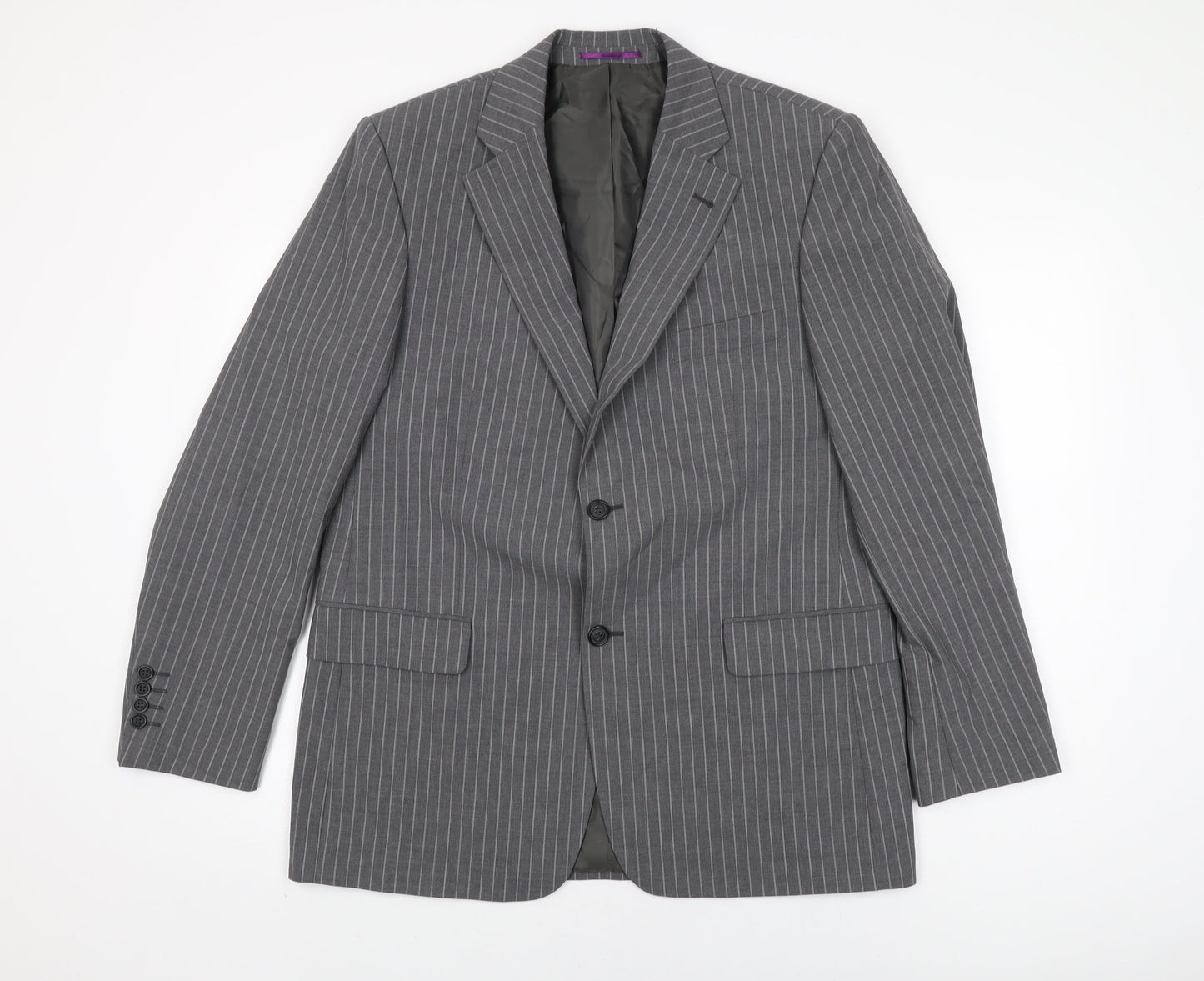 Taylor & Wright Mens Grey Striped Wool Jacket Suit Jacket Size 40 Regular