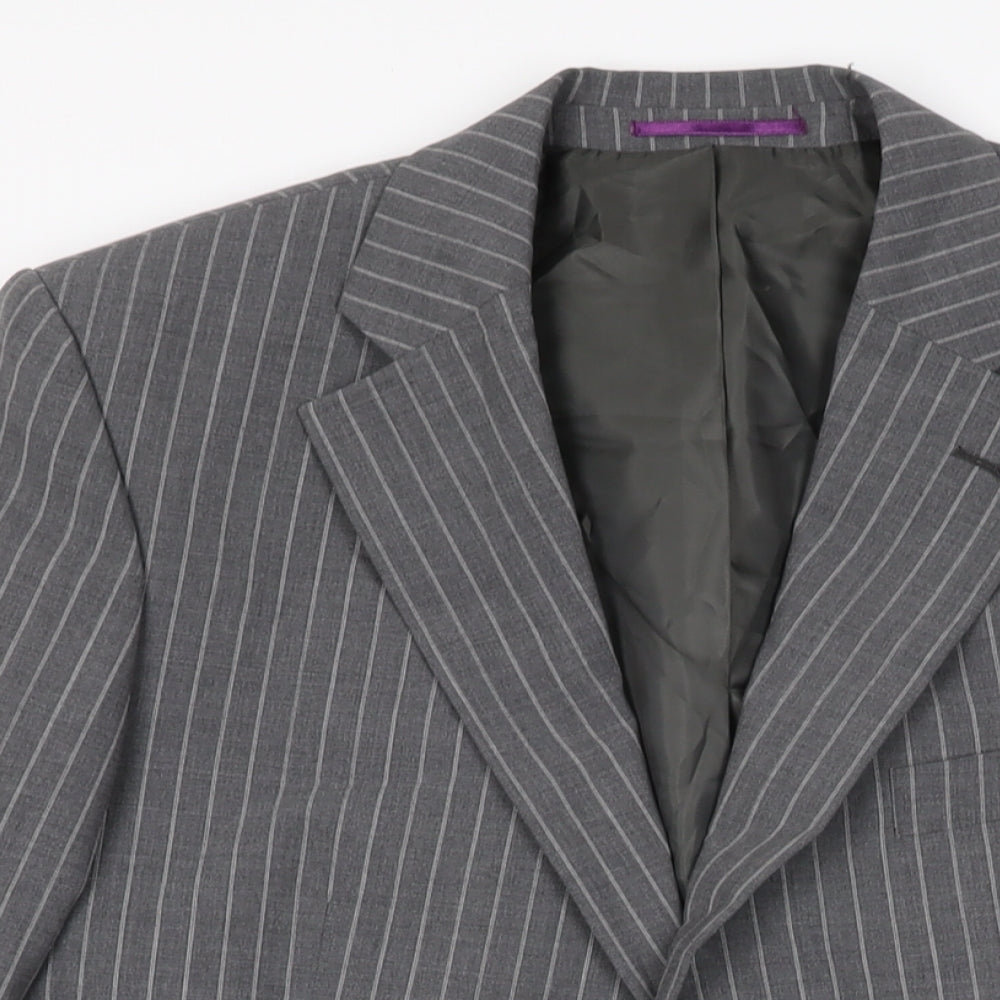 Taylor & Wright Mens Grey Striped Wool Jacket Suit Jacket Size 40 Regular