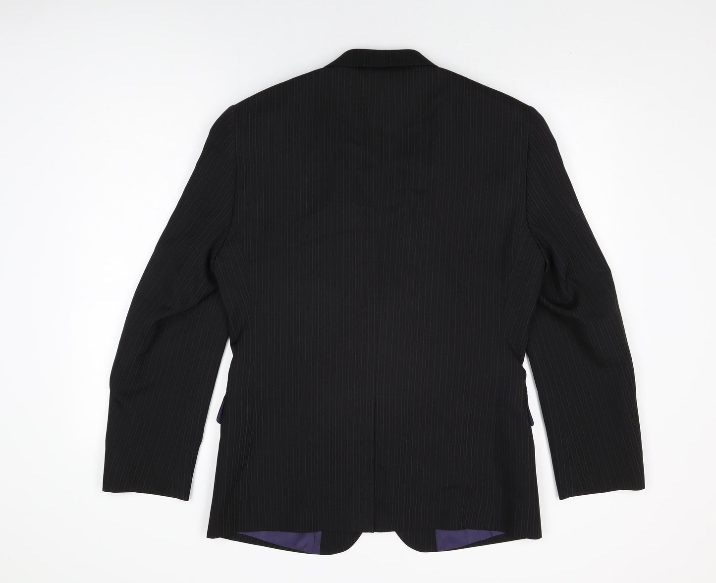 Taylor & Wright Mens Black Striped Polyester Jacket Suit Jacket Size 38 Regular