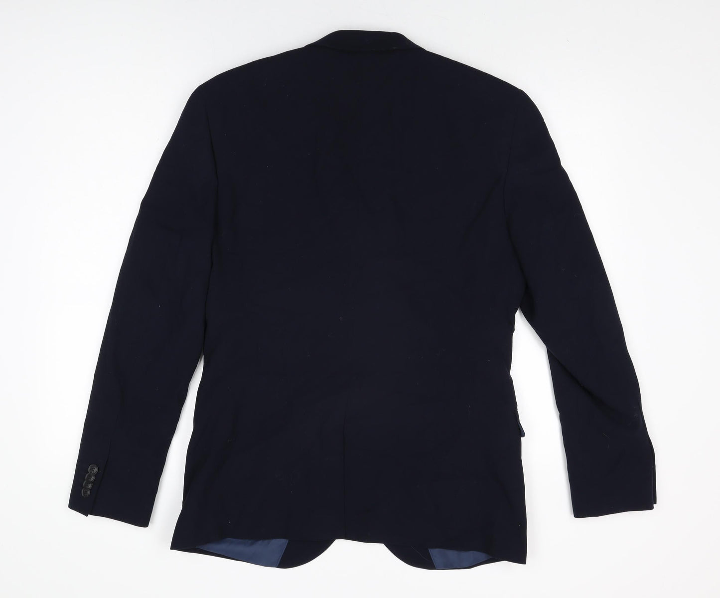 Topman Mens Blue Polyester Jacket Suit Jacket Size 40 Regular