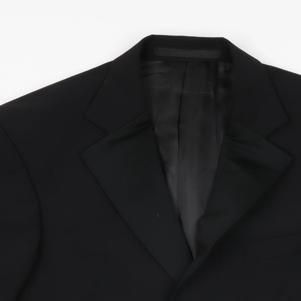 Marks and Spencer Mens Black Polyester Jacket Suit Jacket Size 36 Regular