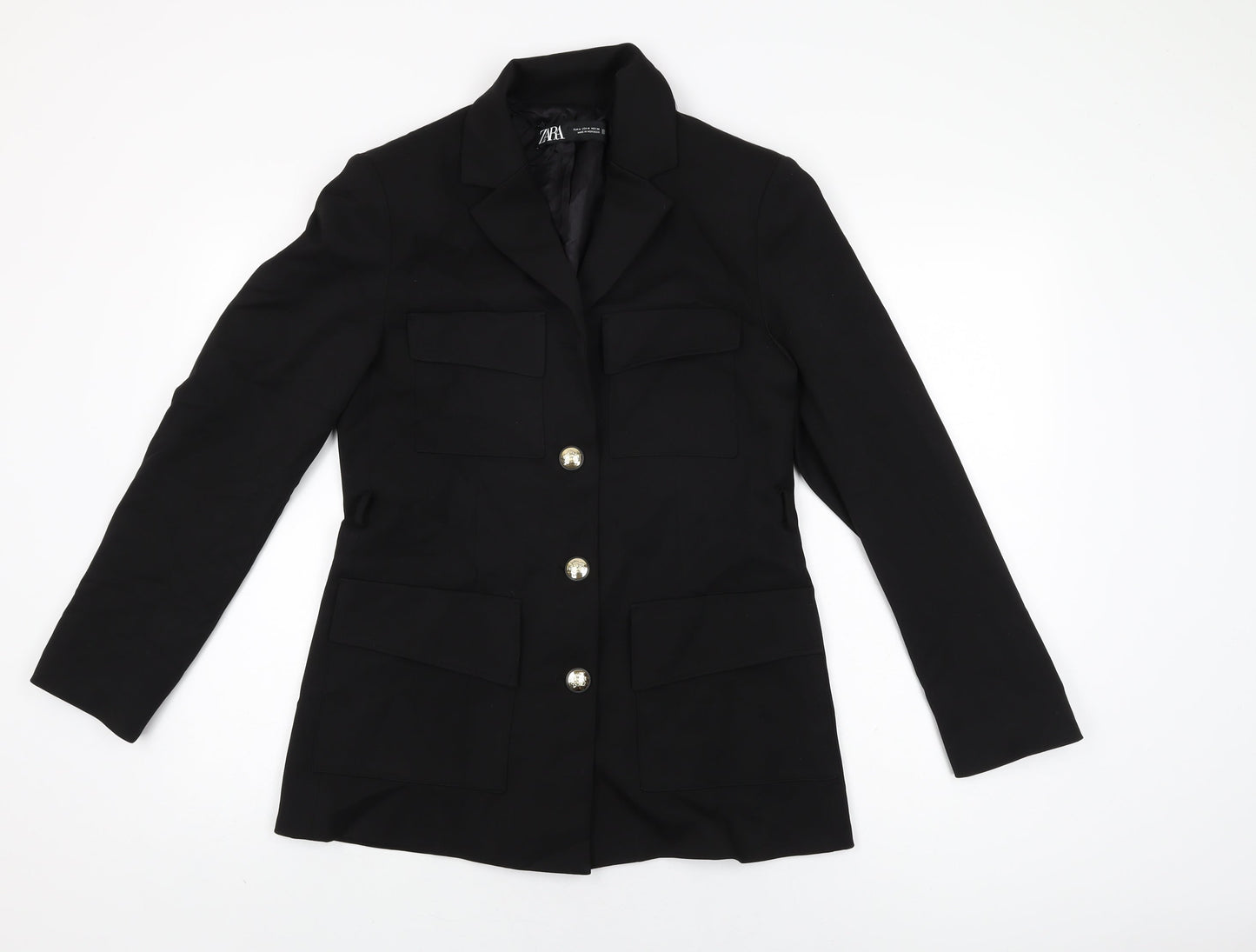 Zara Womens Black Jacket Size M Button