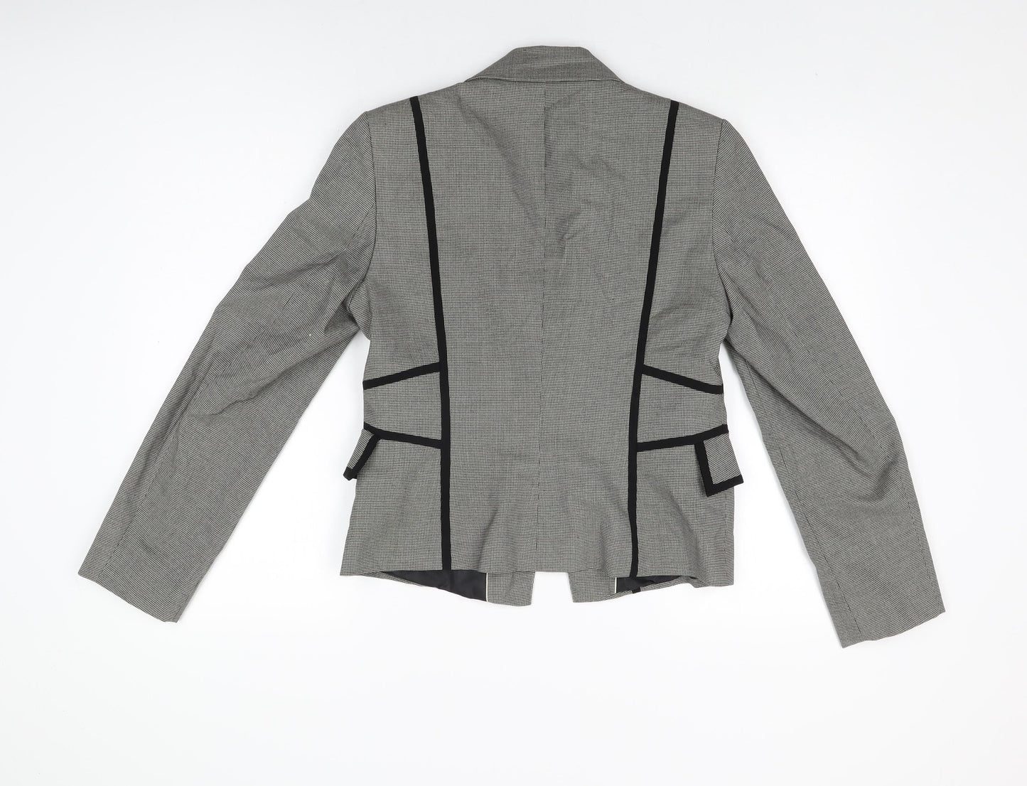 Marks and Spencer Womens Grey Geometric Jacket Blazer Size 12 Button