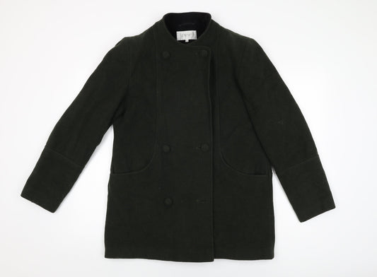 EWM Womens Green Overcoat Coat Size 12 Button
