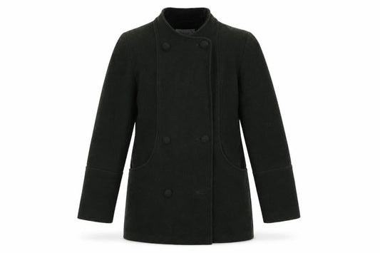 EWM Womens Green Overcoat Coat Size 12 Button