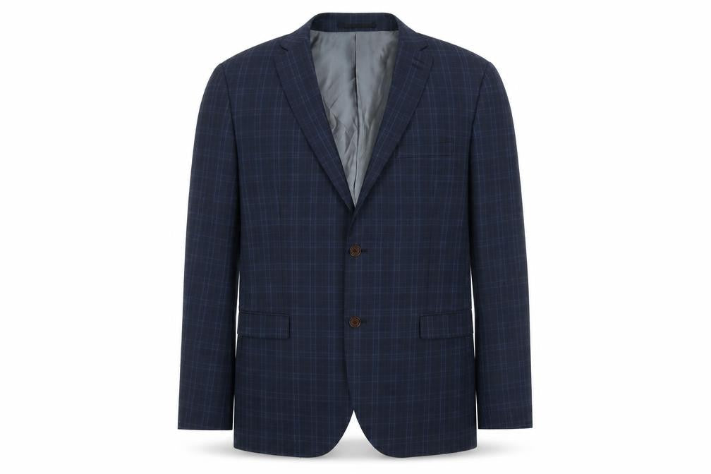 NEXT Mens Blue Plaid Wool Jacket Suit Jacket Size 44 Regular