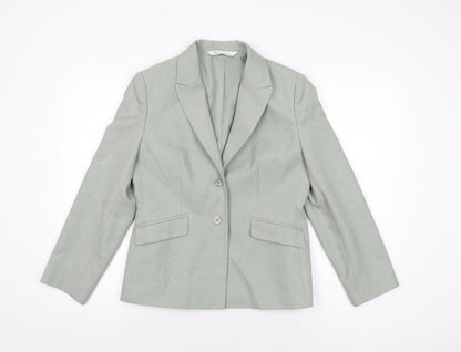 BHS Womens Green Polyester Jacket Suit Jacket Size 10