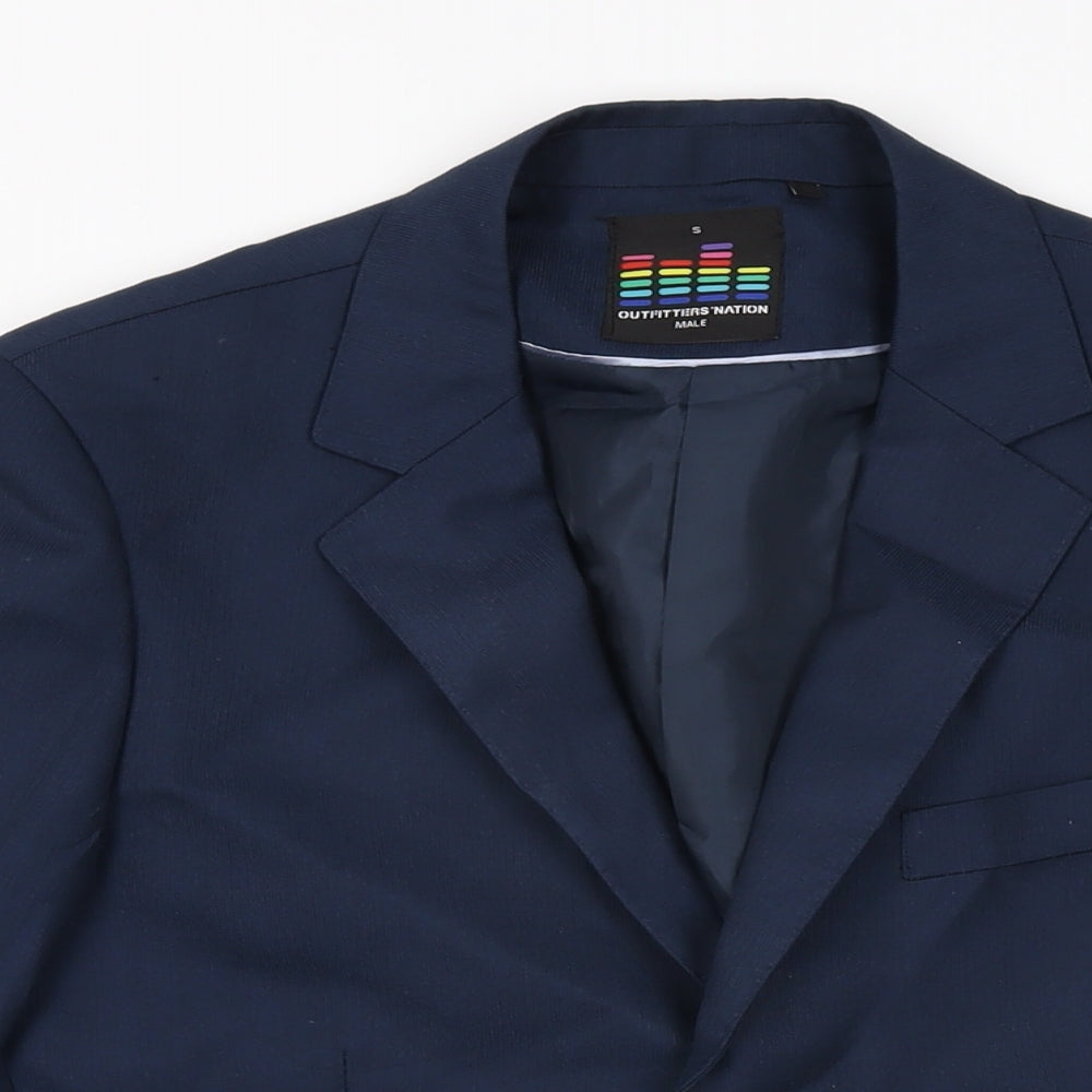 Outfitters Nation Mens Blue Polyester Jacket Suit Jacket Size S Regular