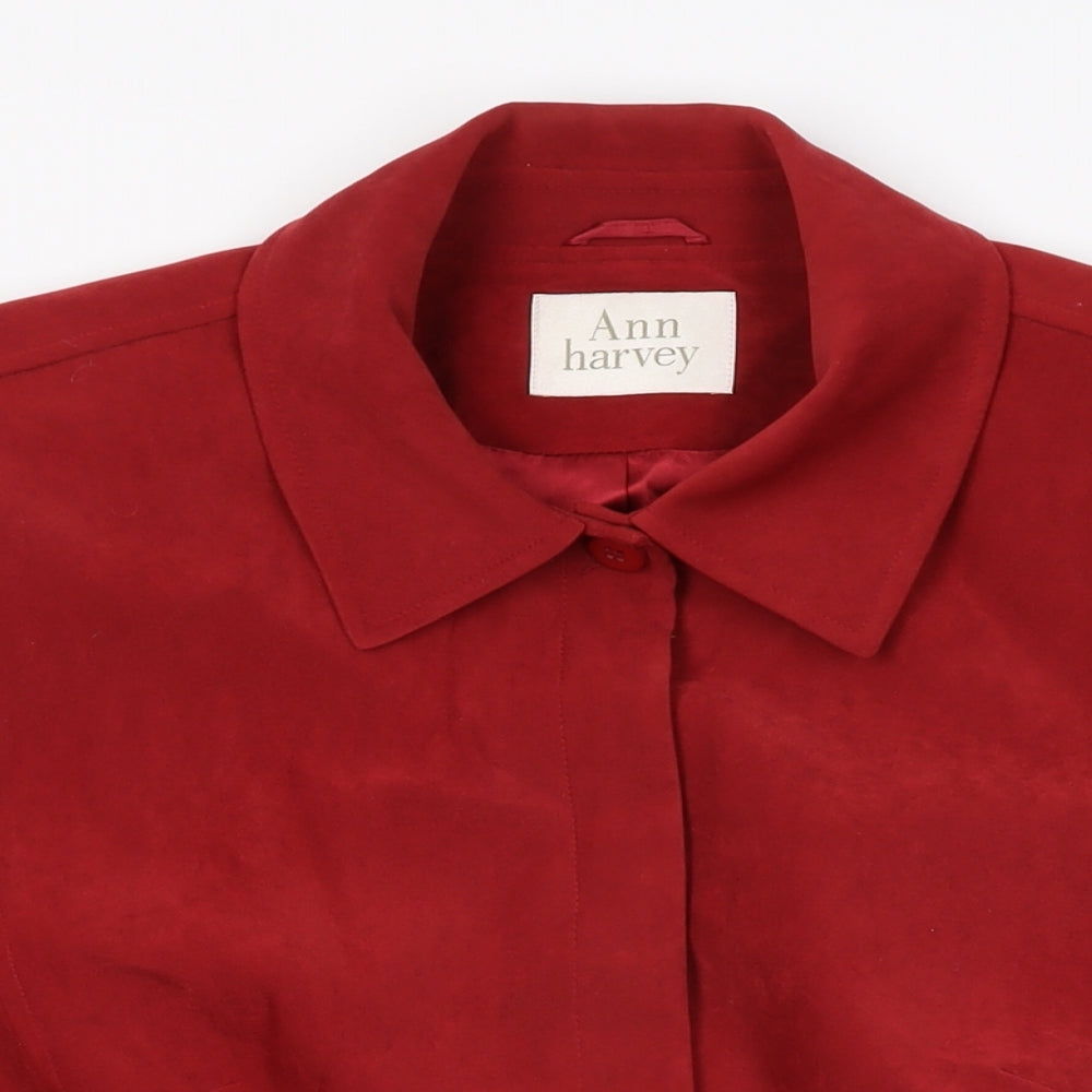 Ann Harvey Womens Red Overcoat Coat Size 18 Button