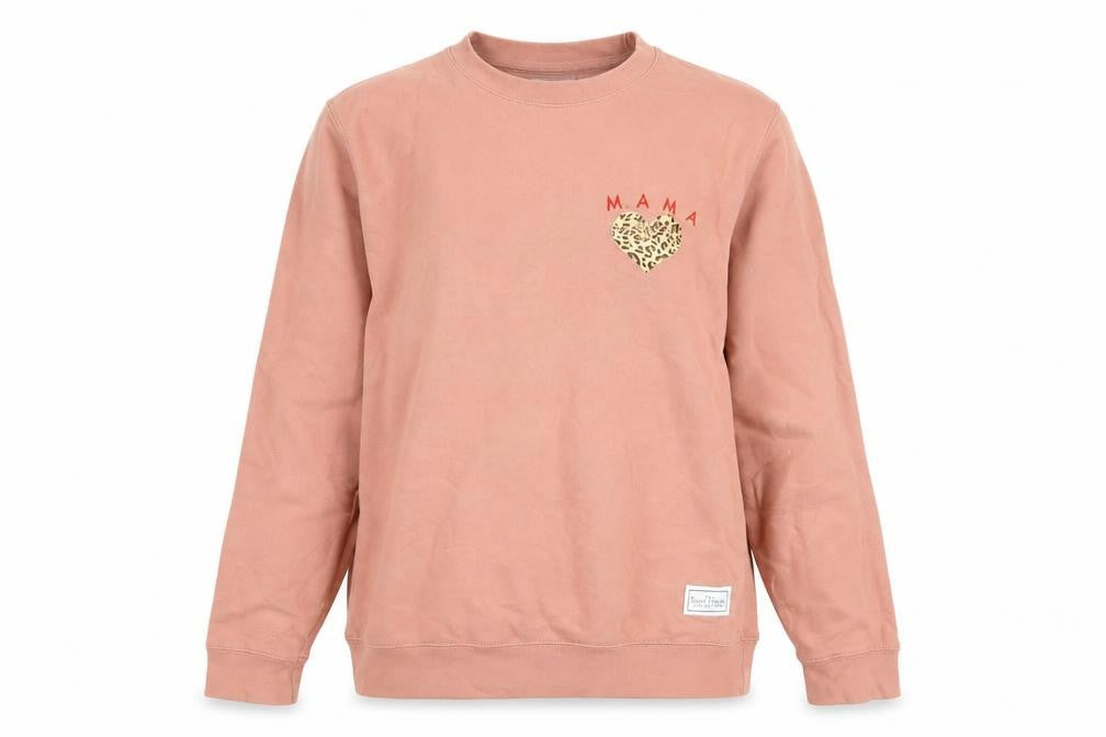 The Tired Mama Womens Pink Cotton Pullover Sweatshirt Size M Pullover
