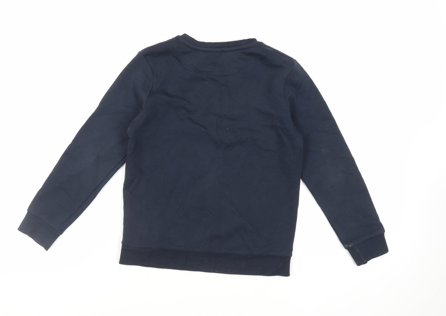 GOODMOVE Boys Blue Cotton Pullover Sweatshirt Size 9-10 Years Pullover