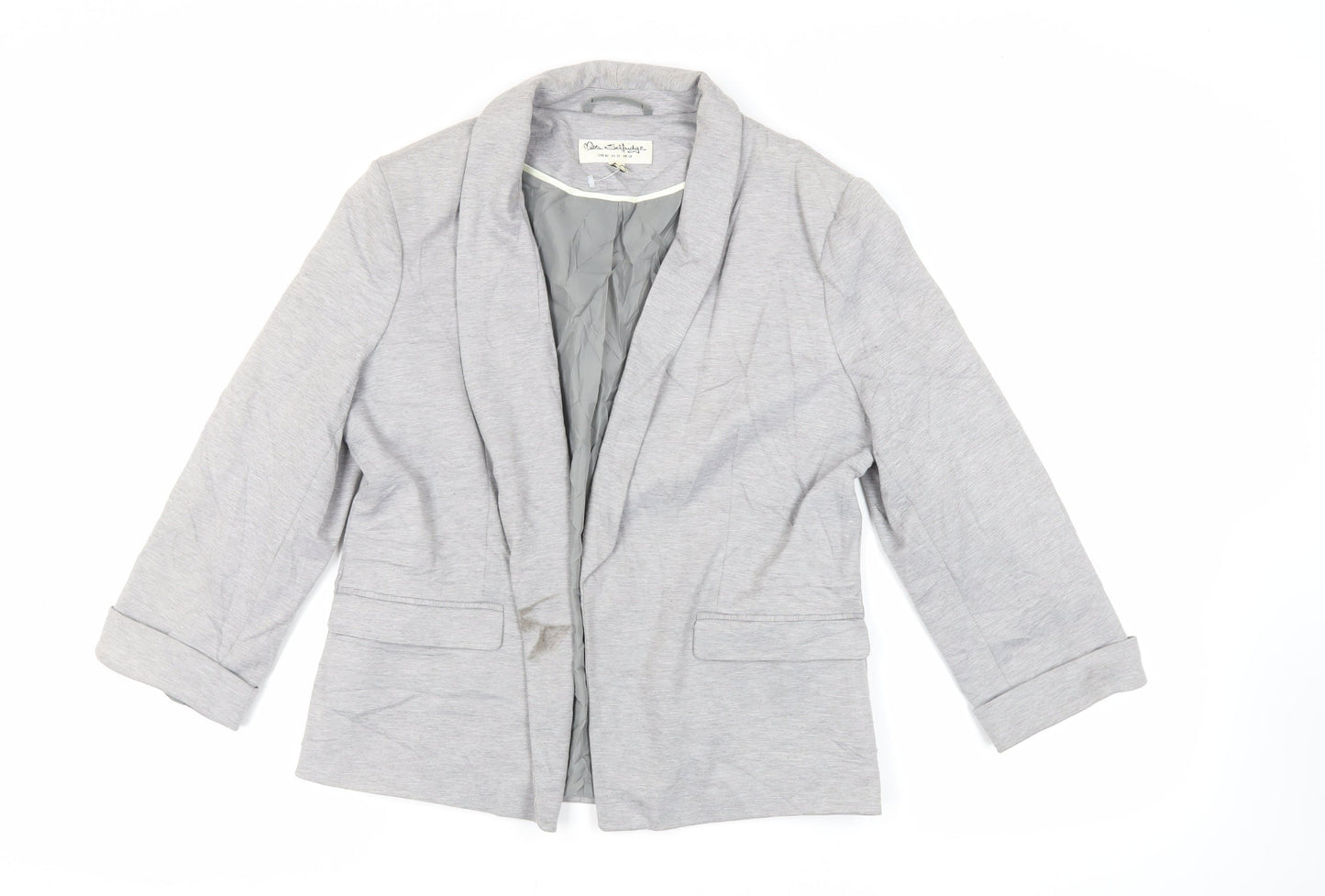 Miss Selfridge Womens Grey Jacket Blazer Size 14 - Open