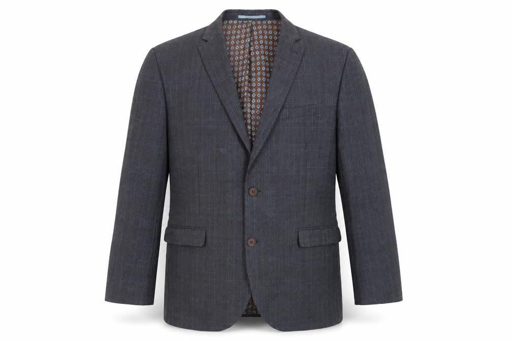 NEXT Mens Blue Plaid Wool Jacket Suit Jacket Size 42 Regular