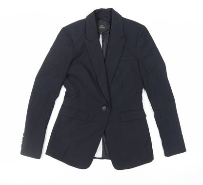 Next Womens Black Striped Jacket Blazer Size 8 Button
