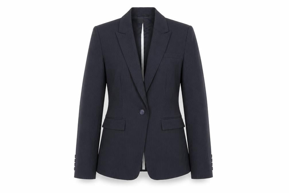 NEXT Womens Black Striped Jacket Blazer Size 8 Button