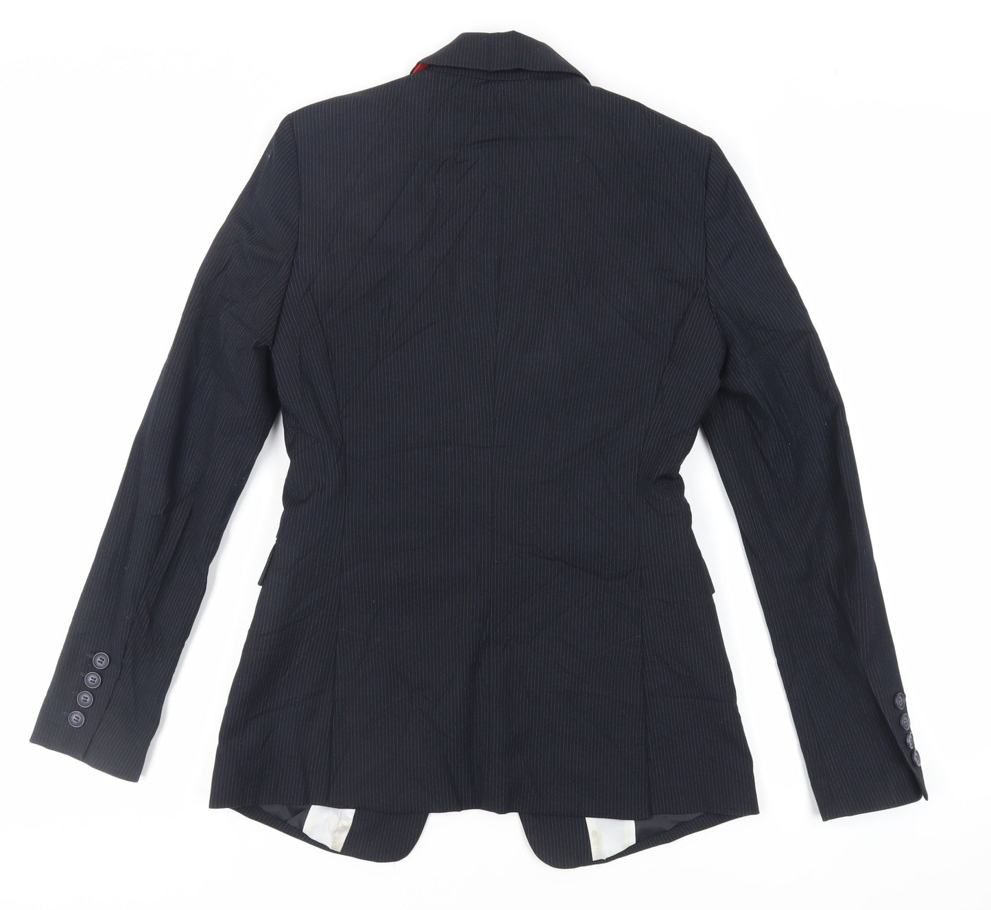 NEXT Womens Black Striped Jacket Blazer Size 8 Button