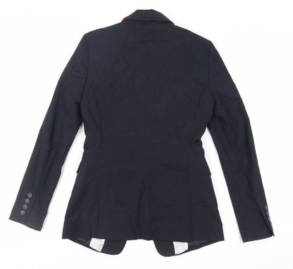 Next Womens Black Striped Jacket Blazer Size 8 Button