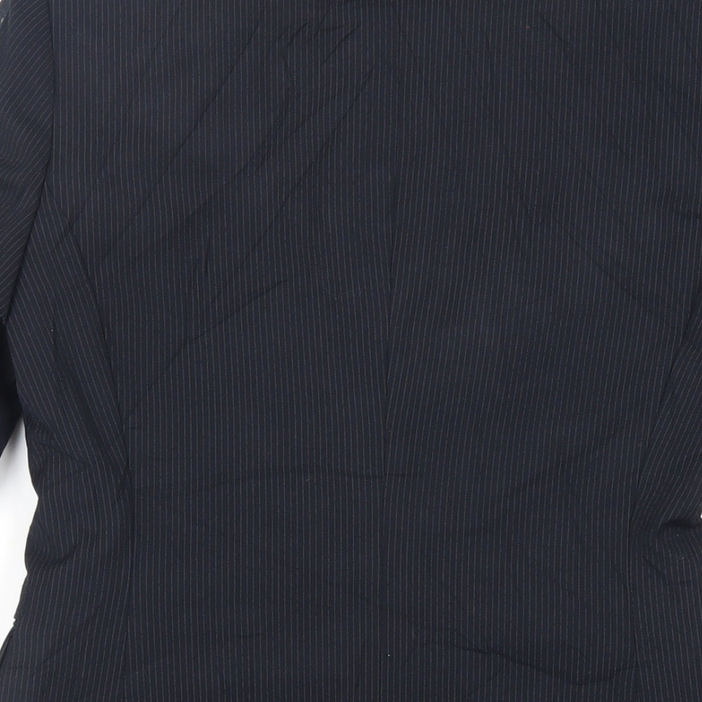 NEXT Womens Black Striped Jacket Blazer Size 8 Button