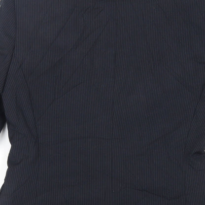 Next Womens Black Striped Jacket Blazer Size 8 Button