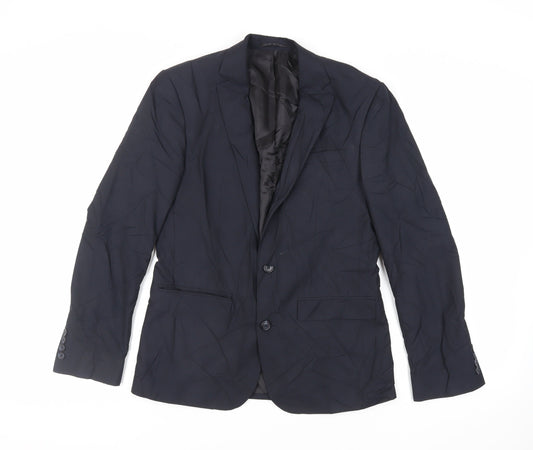 ASOS Mens Blue Polyester Jacket Suit Jacket Size 38 Regular