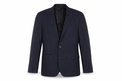 Front view of ASOS men’s blue polyester jacket suit jacket, size 38, regular