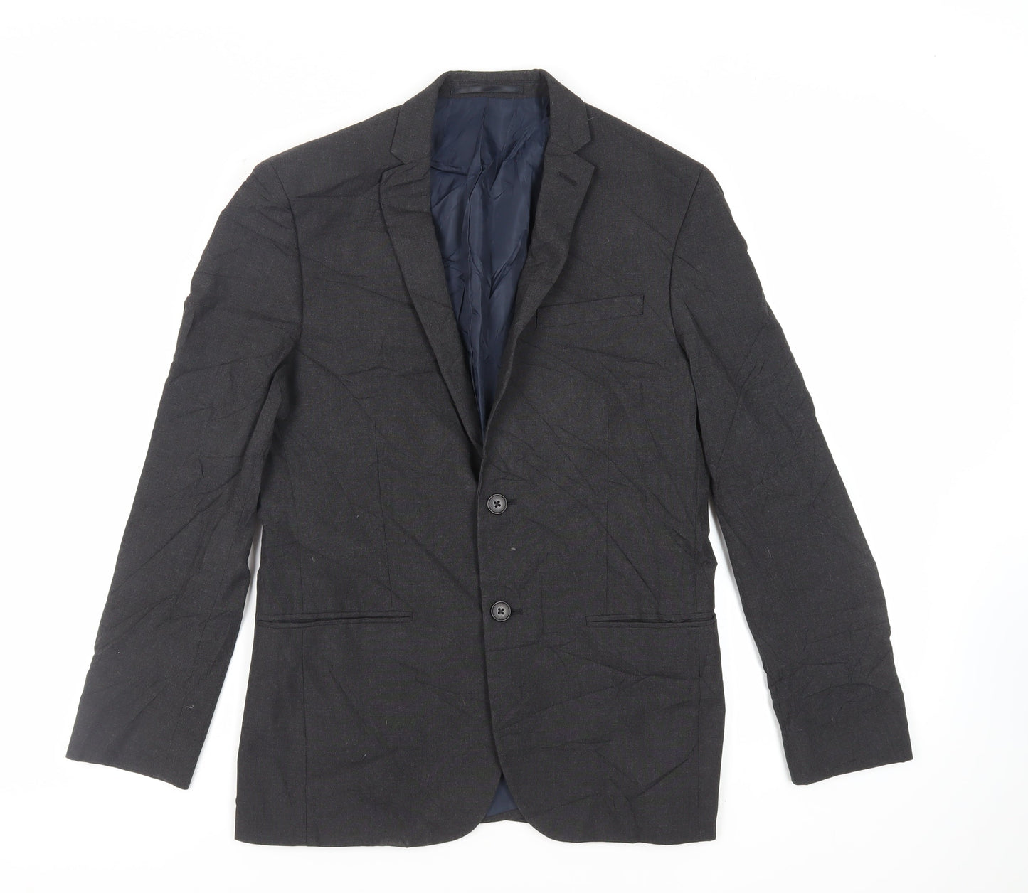 Limehaus Mens Grey Polyester Jacket Suit Jacket Size 38 Regular