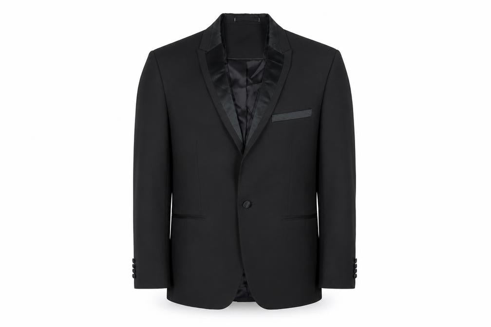 Marks & Spencer Mens Black Polyester Tuxedo Suit Jacket Size 40 Regular