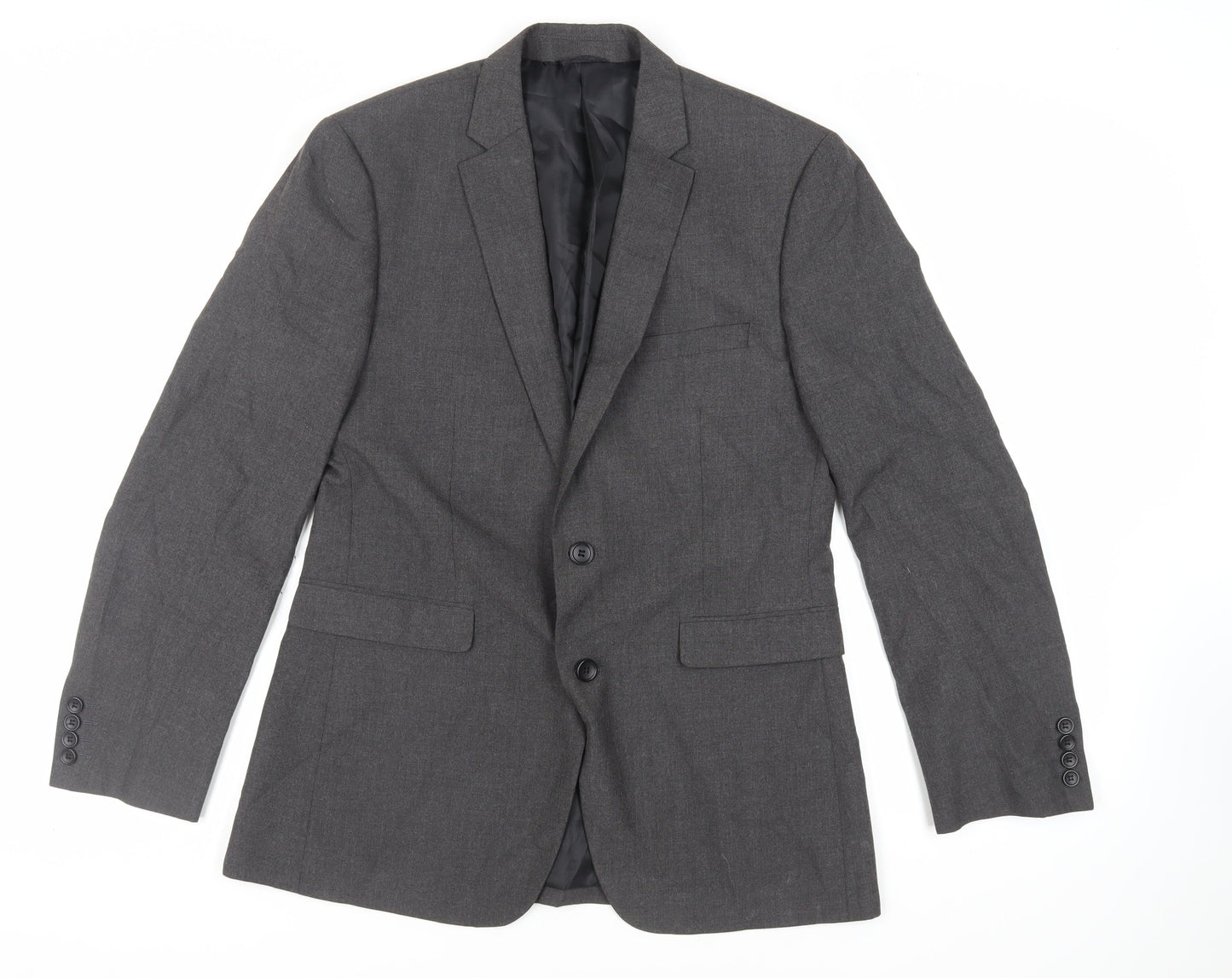 Burton Mens Grey Polyester Jacket Suit Jacket Size 40 Regular